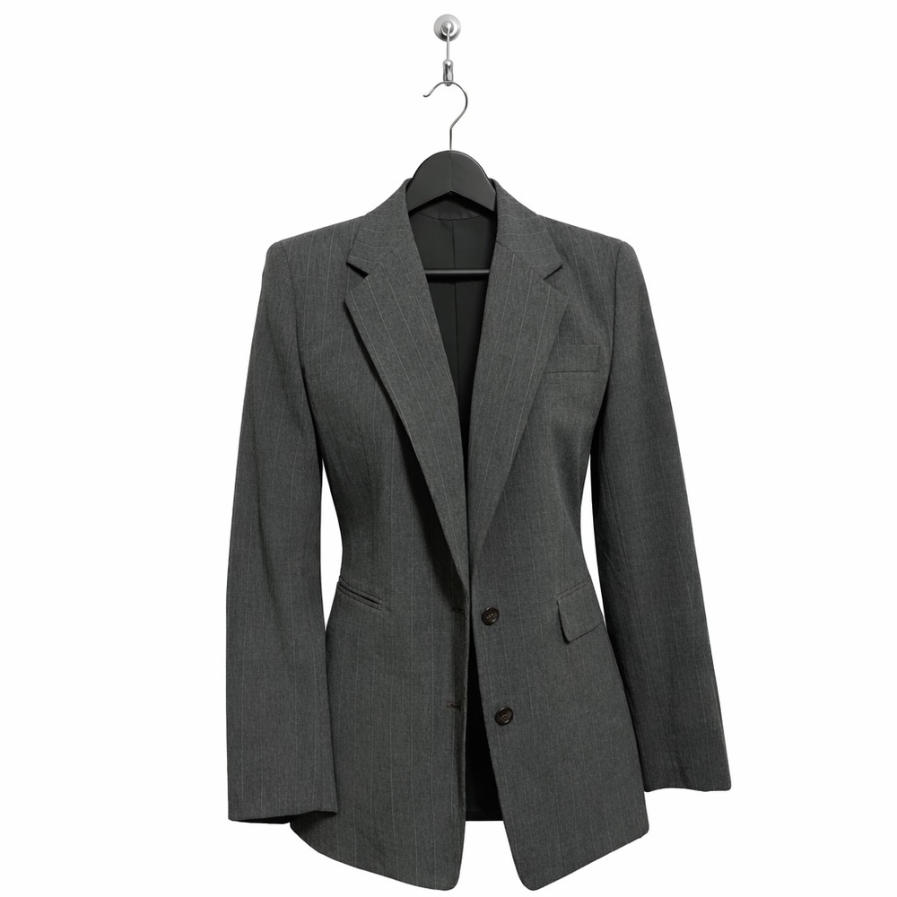Express Stretch Gray Pinstripe Blazer – Size 1/2